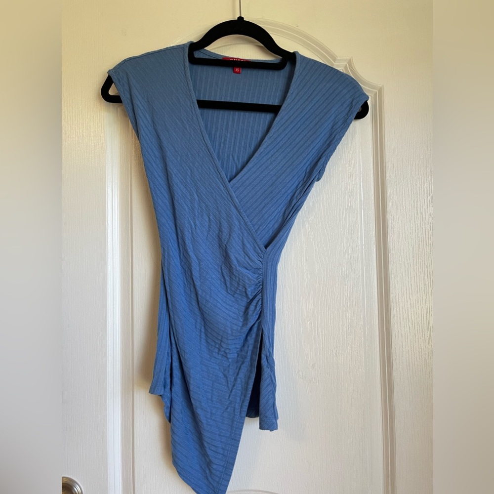 Sleeveless wrap shirt
